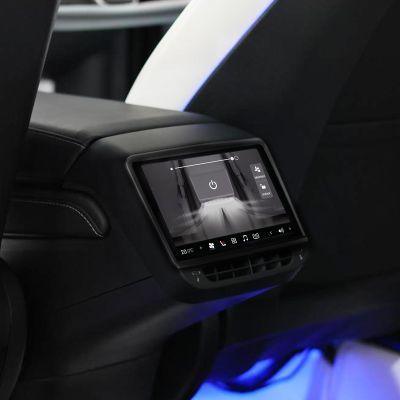 Novozopai Rear seat screen display for Tesla Model Y/3, Touch control Rear Air conditioning,Passengers seat position adjust,7Android 13 Qual-Comm chip with carplay/Android auto/Fast charging/Speaker.