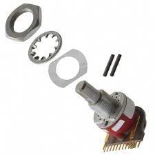 71BDF30-01-2-AJN, Rotary Switch, 1/4 Shaft, Adj Stop, PC Mt, 30 ,1 Deck, 2 Pole/Deck, 2-6pos, DP6T, Non-Shorting