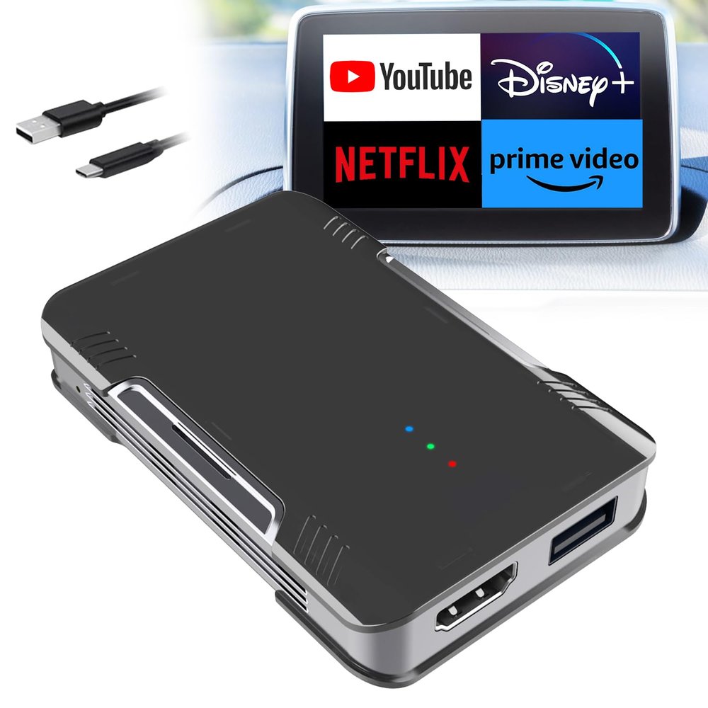 Magic CarPlay Box 3.0 Max, CarPlay AI Box Support YouTube/Netflix/Hulu etc., Qualcomm Multi-Core Android System Multimedia Video Box with Wireless CarPlay/Android Auto Adapter