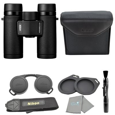 Nikon Monarch M7 10x30 (16764) Black Binoculars Bundle with Lens Pen and Cleaning Cloth, Compact Binoculars for Adults for Hunting, Bird Watching, and Hiking Essentials, Zoom Lightweight Travel