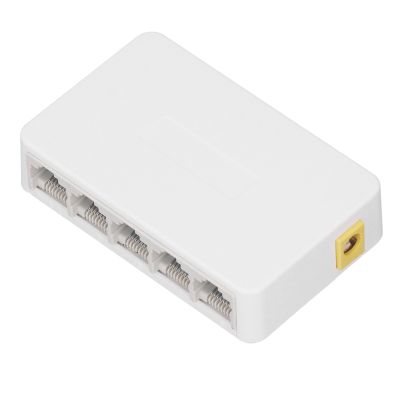 5 Port 10/100/1000Mbps RJ45 Network Ports Plug and Play Network Hub Stable Smart Forwarding Silent Operation Ethernet Switch for Home Network, Ethernet Splitter, (US