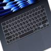 Russian Language Keyboard Cover Skin Compatible for 2025-2022 MacBook Air 15.3 inch A2941 A3114 A3241/MacBook Air 13.6 inch A3113 A2681 A3240 with M4 M3 M2,MacBook Air 2025 Keyboard Protector-Black view 1