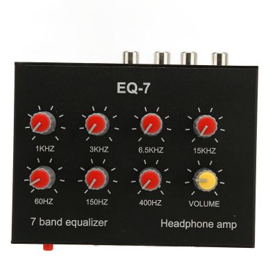 7 Band Equalizer, 12dB Aluminum Alloy High Bass Adjustment Output Input 7 Band Sound Equalizer Stable for Cars