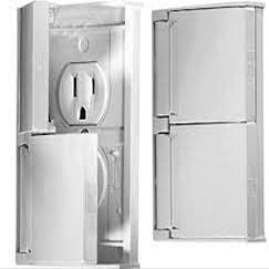 Weatherproof Gray Dual Outlet with Snap Cover-Plate