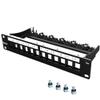 Enmane 12Port Blank Keystone Patch Panel 1U Keystone Patch Panel 10 Inch Shielded Network Patch Panel,Rack Mount with Smart Cable Management view 1