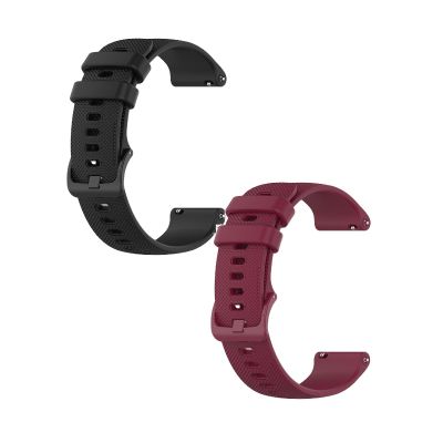 20mm Strap Compatible with Garmin Forerunner 645/645 Music Straps, 2 Pack Soft Silicone Band Sport Replacement Watchbands for Garmin Forerunner 645/645 Music,Men Women (Black+Wine)