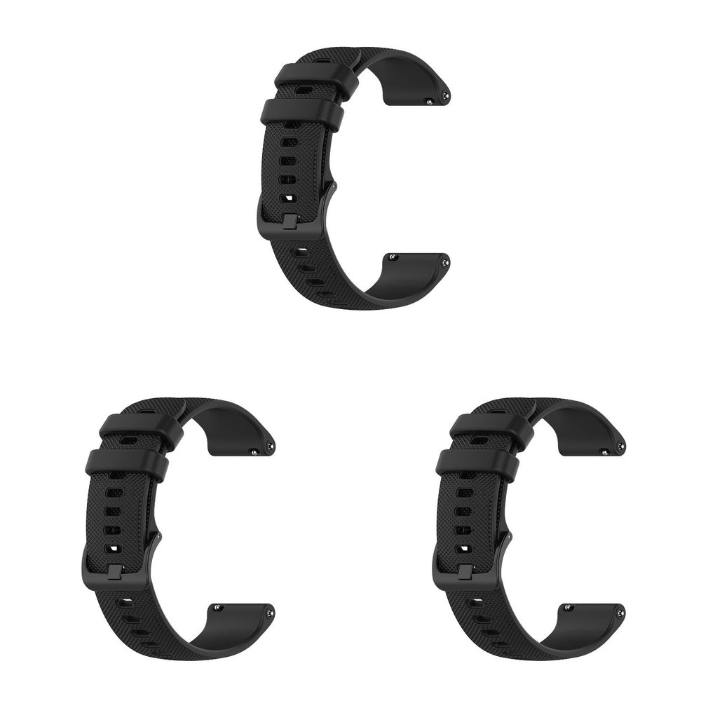 20mm Strap Compatible with Garmin Forerunner 245/245 Music Straps, 3 Pack Soft Silicone Band Sport Replacement Watchbands for Garmin Forerunner 245/245 Music,Men Women (Black+Black+Black)