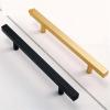 NALsa Handle Bathroom Door Handles Black Gold Square Wardrobe Aluminium Alloy Knob Dressing Drawer Furniture Pull Hardware 1Pcs (Color : Black-160mm) view 1