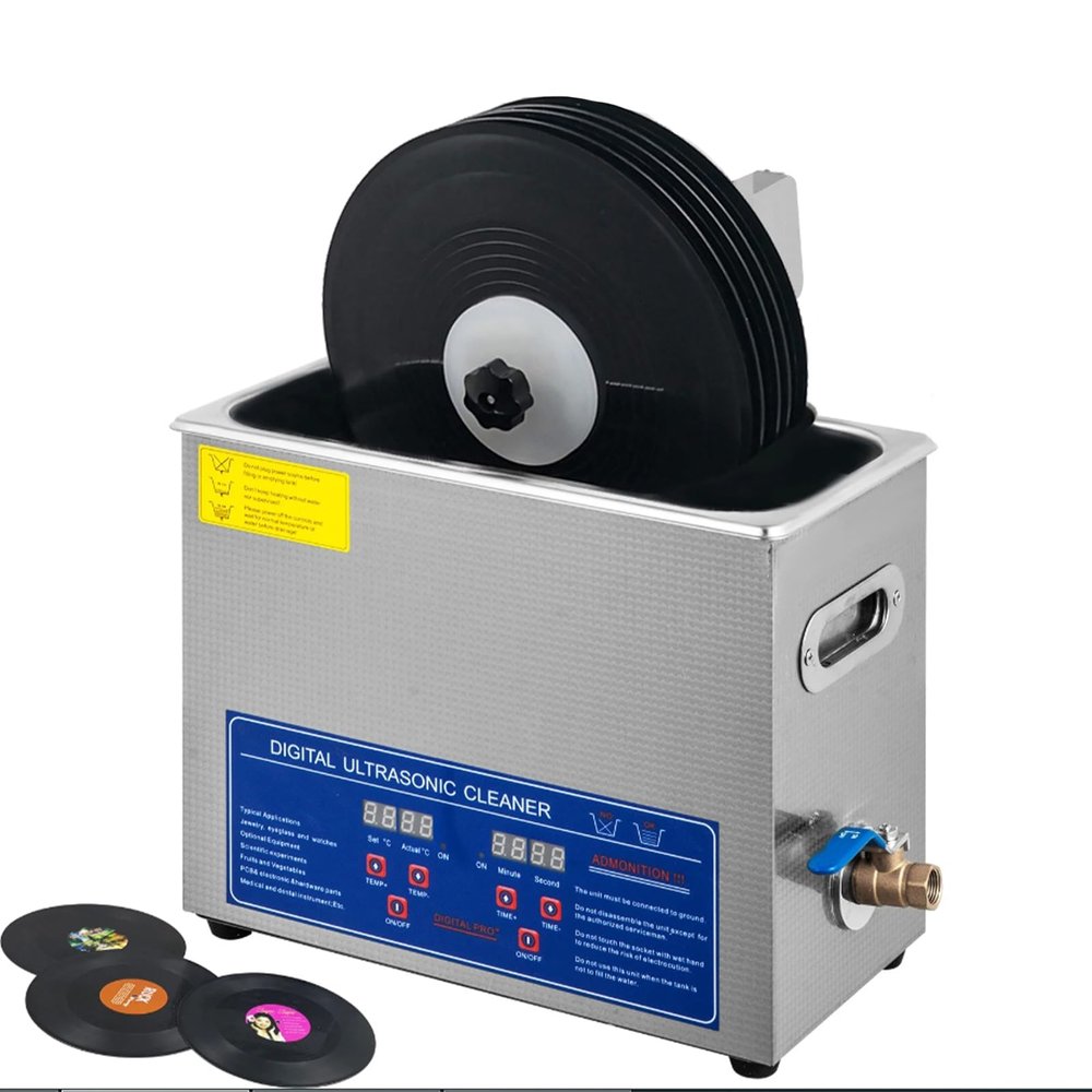 SHENJIA 6L Vinyl Records Cleaning Machine - Powerful 180W Record Cleaner with Drying Rack, 12 Inch Vinyl Record Washing Cleaning Machine, Clean 1-6 Records at Once