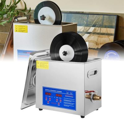 SHENJIA Vinyl Records Cleaning Machine - 40KHz 180W Professional 6L 12 inch Vinyl Record Washing Cleaner with 1-20min Timer - Clean 1-6 Records at Once