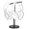 GEEKRIA Aluminum Alloy Dual Headphones Stand for Over-Ear Headphones, Gaming Headset Holder, Desk Display Hanger with Solid Heavy Base Compatible with Beats, Bose, Sony, AKG, ATH (Black) view 1