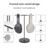 GEEKRIA Aluminum Alloy Dual Headphones Stand for Over-Ear Headphones, Gaming Headset Holder, Desk Display Hanger with Solid Heavy Base Compatible with Beats, Bose, Sony, AKG, ATH (Black) view 2