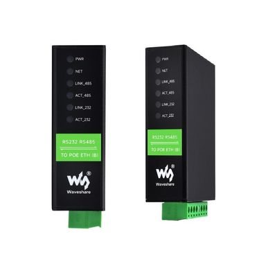 TOP1 RS232 RS485 to RJ45 Ethernet Serial Server, RS232 and RS485 Dual Channels Independent Operation, Dual Ethernet Ports, PoE Ethernet Port (RS232 RS485 to POE ETH (B))