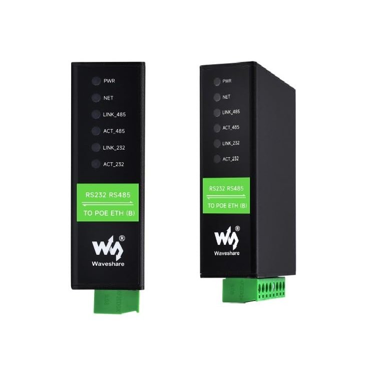 TOP1 RS232 RS485 to RJ45 Ethernet Serial Server, RS232 and RS485 Dual Channels Independent Operation, Dual Ethernet Ports, PoE Ethernet Port (RS232 RS485 to POE ETH (B))
