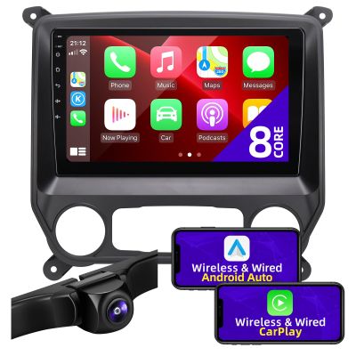 CGOGC Android Car Radio Upgrade Compatible with Wireless Carplay Android Auto for Chevy Silverado GMC Sierra 2014 2015 2016 2017 2018 8core Touch Screen Stereo Bluetooth GPS Navigation Head Unit