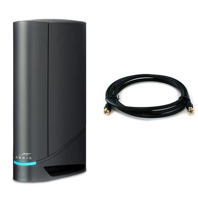 ARRIS Surfboard G34 DOCSIS 3.1 Gigabit Cable Modem & Wi-Fi 6 Router (AX3000) & Monoprice RG6 Quad Shield CL2 Coaxial Cable with F Type Connector - 18AWG, 75 Ohm, 6 Feet