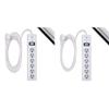 GE 6-Outlet Surge Protector, 10 Ft Extension Cord, Power Strip, 800 Joules, Flat Plug & 6-Outlet Surge Protector, 6 Ft Extension Cord, Power Strip, 800 Joules