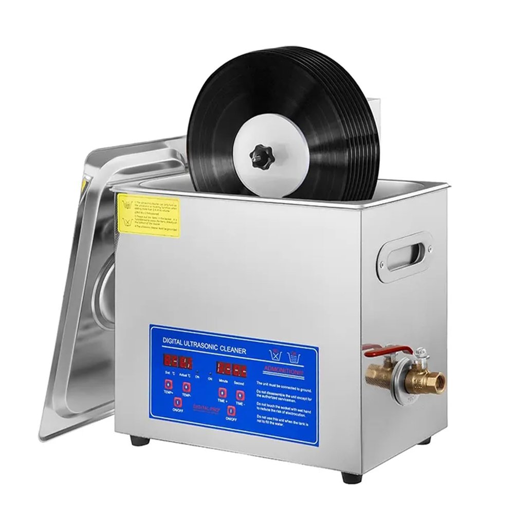 SHENJIA Vinyl Records Cleaning Machine - Professional 6L Ultrasonic Cleaner for Discs, 40KHz 180W, 7-12 Inch Record Vinyl Records Cleaning Machine - Clean 1-6 Records in One Go