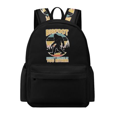 Bigfoot Believe Travel Backpack for Men Women Lightweight Computer Laptop Bag Shoulder Bag Daypack