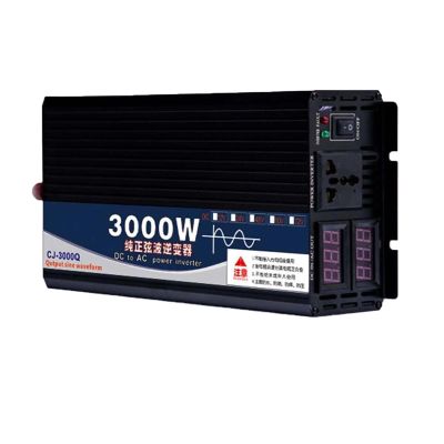1500W Pure Sine Wave Inverter Peak 3000W 12V DC to 120V 240V AC Converter for Home, RV, Truck, Off-Grid Solar Power Inverter,12V to 110V