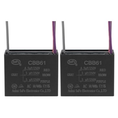GAJUST 2Pcs Ceiling Fan Capacitor CBB61, Metallized Polypropylene Film Capacitor Great for Fans Pumps Motors Running