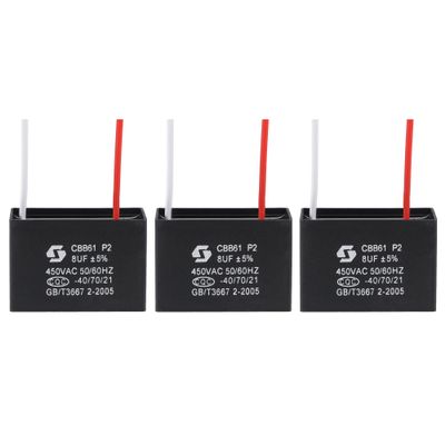 GAJUST 3Pcs Ceiling Fan Capacitor CBB61, Metallized Polypropylene Film Capacitor Great for Fans Pumps Motors Running