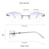 VisionGlobal Metal Readers for men/women Blue Light Blocking,Hand-set Diamond Fashion Square Glasses (Purple Purple, 4.00 Magnification) view 3