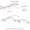VisionGlobal Metal Readers for men/women Blue Light Blocking,Hand-set Diamond Fashion Square Glasses (Champagne Pink, 2.50 Magnification) view 2