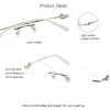 VisionGlobal Metal Readers for men/women Blue Light Blocking,Hand-set Diamond Fashion Square Glasses (Pink Clear, No Magnification) view 2