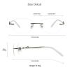 VisionGlobal Metal Readers for men/women Blue Light Blocking,Hand-set Diamond Fashion Square Glasses (Pink Clear, No Magnification) view 3