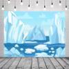 BELECO 10x6.5ft Fabric Cartoon Arctic Winter Scene Backdrop Icebergs Glacier and ICY Cliff Snow Mountains Polar Nature Background Christmas New Year Party Decorations Kids Adults Photo Studio Props view 2