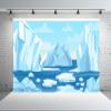 BELECO 10x6.5ft Fabric Cartoon Arctic Winter Scene Backdrop Icebergs Glacier and ICY Cliff Snow Mountains Polar Nature Background Christmas New Year Party Decorations Kids Adults Photo Studio Props view 3