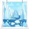 BELECO 10x6.5ft Fabric Cartoon Arctic Winter Scene Backdrop Icebergs Glacier and ICY Cliff Snow Mountains Polar Nature Background Christmas New Year Party Decorations Kids Adults Photo Studio Props view 4