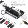 10 in 1 Docking Station for Rog Ally Dock Steam Deck, USB C Docking Station Dual HDMI Monitor with Gigabit Ethernet (1000Mbps) Storage Card Memory Card 2xUSB3.1 Gen1 (5Gbps) 3xUSB2.0 PD Charging view 2