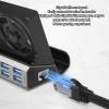 10 in 1 Docking Station for Rog Ally Dock Steam Deck, USB C Docking Station Dual HDMI Monitor with Gigabit Ethernet (1000Mbps) Storage Card Memory Card 2xUSB3.1 Gen1 (5Gbps) 3xUSB2.0 PD Charging view 4