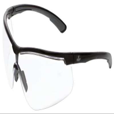 MCR Safety KD710PF Klondike KD7 Extremely Low Profile and Lightweight Design Safety Glasses, Black/Gray Temples, Clear MAX6 Anti-Fog Lens