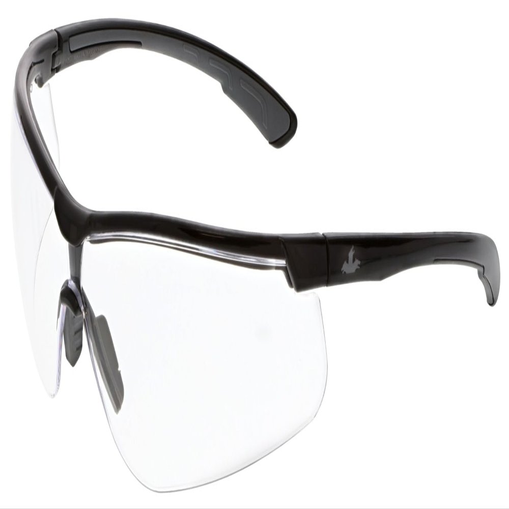 MCR Safety KD710PF Klondike KD7 Extremely Low Profile and Lightweight Design Safety Glasses, Black/Gray Temples, Clear MAX6 Anti-Fog Lens