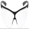 MCR Safety KD710PF Klondike KD7 Extremely Low Profile and Lightweight Design Safety Glasses, Black/Gray Temples, Clear MAX6 Anti-Fog Lens view 2