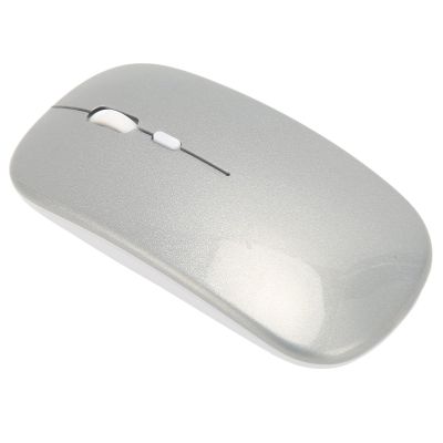 Vikye RechargeableMouse, Slim Portable Wireless Mice for Laptop PC Tablet with Stable Connection, Low Noise, Suitable for MacBook, Computer, Sensitive and Accurate (Silver)