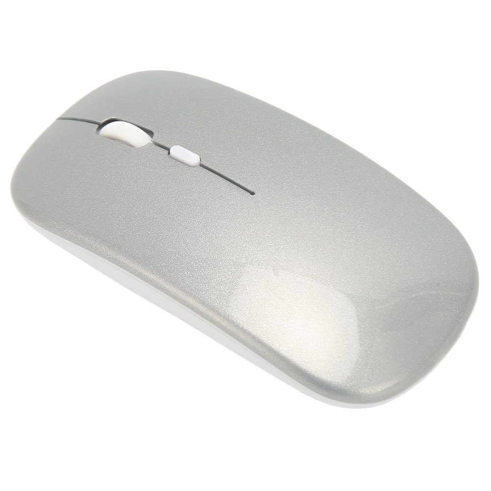 Vikye RechargeableMouse, Slim Portable Wireless Mice for Laptop PC Tablet with Stable Connection, Low Noise, Suitable for MacBook, Computer, Sensitive and Accurate (Silver)