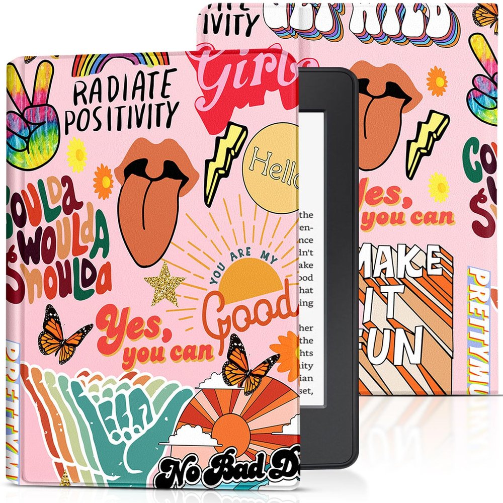 Wazzasoft for Kindle Paperwhite 10th Generation Case 2018 Release 6" for Women Girls Folio Cover Cute Fashion Design Kawaii Unique Quotes Teens for Kindle Paperwhite 2018 Case 6 Inch PQ94WIF
