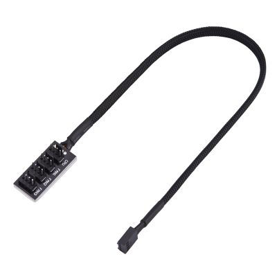 4 Pin PWM PC Fan Hub Power Supply Cable, 4 Pin Male for CPU Fan PC Fans Hub, 4 Pin PWM Fan Hub for Computer Case 4 Pin and 3 Pin Cooling Fans