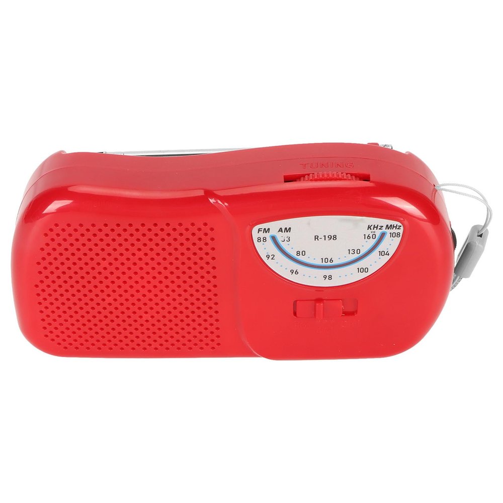 Portable FM AM Radio with High Sensitivity Built in Speaker, Telescopic Antenna for Clear Sound, Vintage Design (Red)