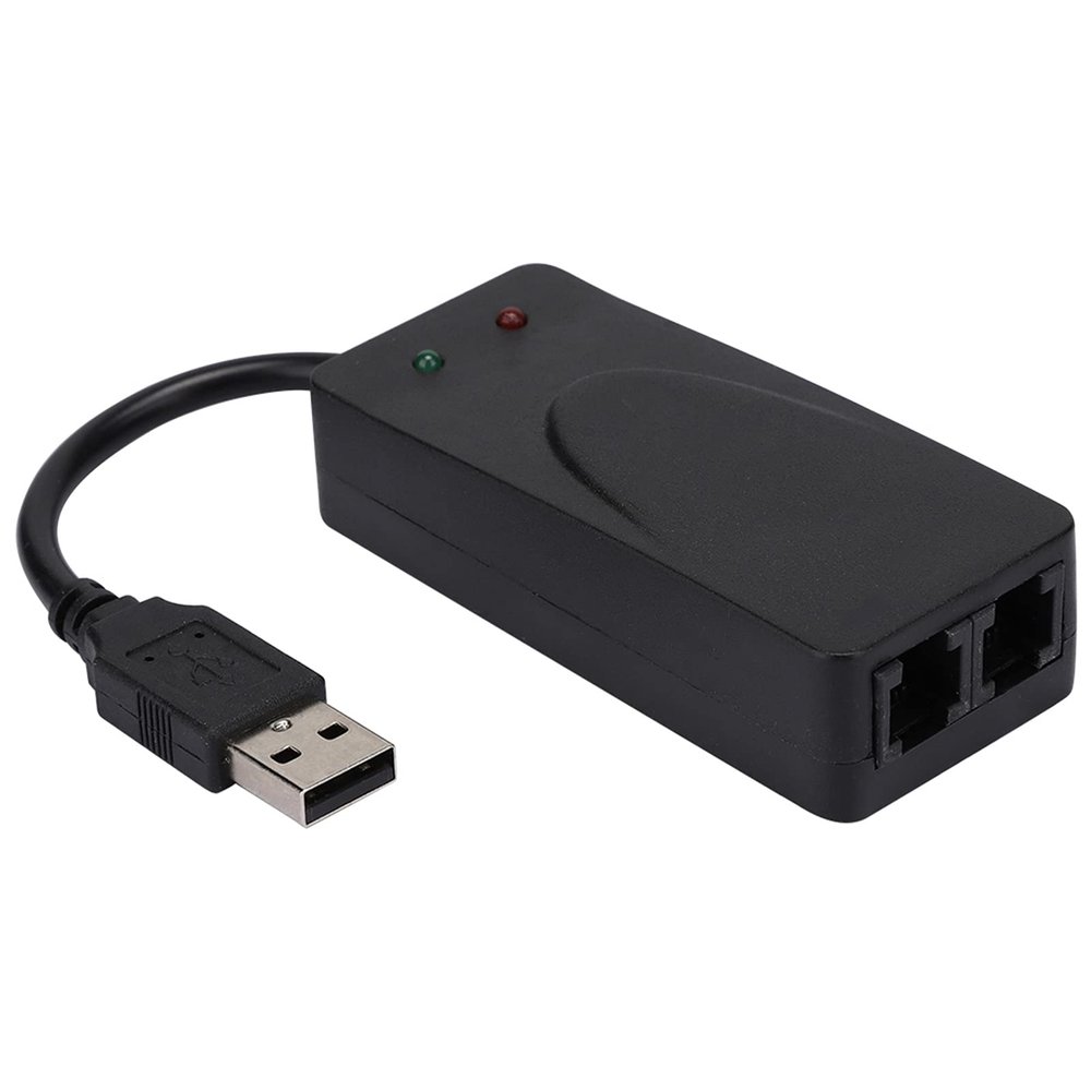 flexman USB 2.0 56K External Modem for Win 7 Win 8 Win 10 Win XP, Dual Port Fax Data Modem with Voicemail Auto Reply Dial Internet Automatically Send Receive Faxes