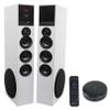 Rockville (1 TM150W White Powered Home Theater Tower Speakers 10" Sub/Bluetooth/USB Bundle with (1) Mini WiFi Music Player Wireless Audio Streaming Multiroom Stereo Receiver (2 Items) view 1
