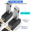 HATMINI 3-Port USB Hub for Laptop,USB Port Expander Adapter,1 USB 3.0 and 2 USB 2.0 Port Portable Powered Data Suitable for Connecting USB C and USB A Ports to Mobile Hard Drives, USB Flash Drives view 2