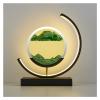Fodalob Creative Moving Sand Art Picture Ornaments, Semi-Circular Simple Desk Bedroom Bedside Led Lamp- Green Sandscape - Gift (Color : Touch Switch) view 1