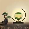Fodalob Creative Moving Sand Art Picture Ornaments, Semi-Circular Simple Desk Bedroom Bedside Led Lamp- Green Sandscape - Gift (Color : Touch Switch) view 3