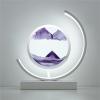 Fodalob Led Bedside Lamps - Sand Painting Table Lamps 3D Deep Sea Sandscape in Motion Display - Iron White Frame + Purple Sandscape (Color : Remote Control Switch) view 1