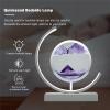 Fodalob Led Bedside Lamps - Sand Painting Table Lamps 3D Deep Sea Sandscape in Motion Display - Iron White Frame + Purple Sandscape (Color : Remote Control Switch) view 2
